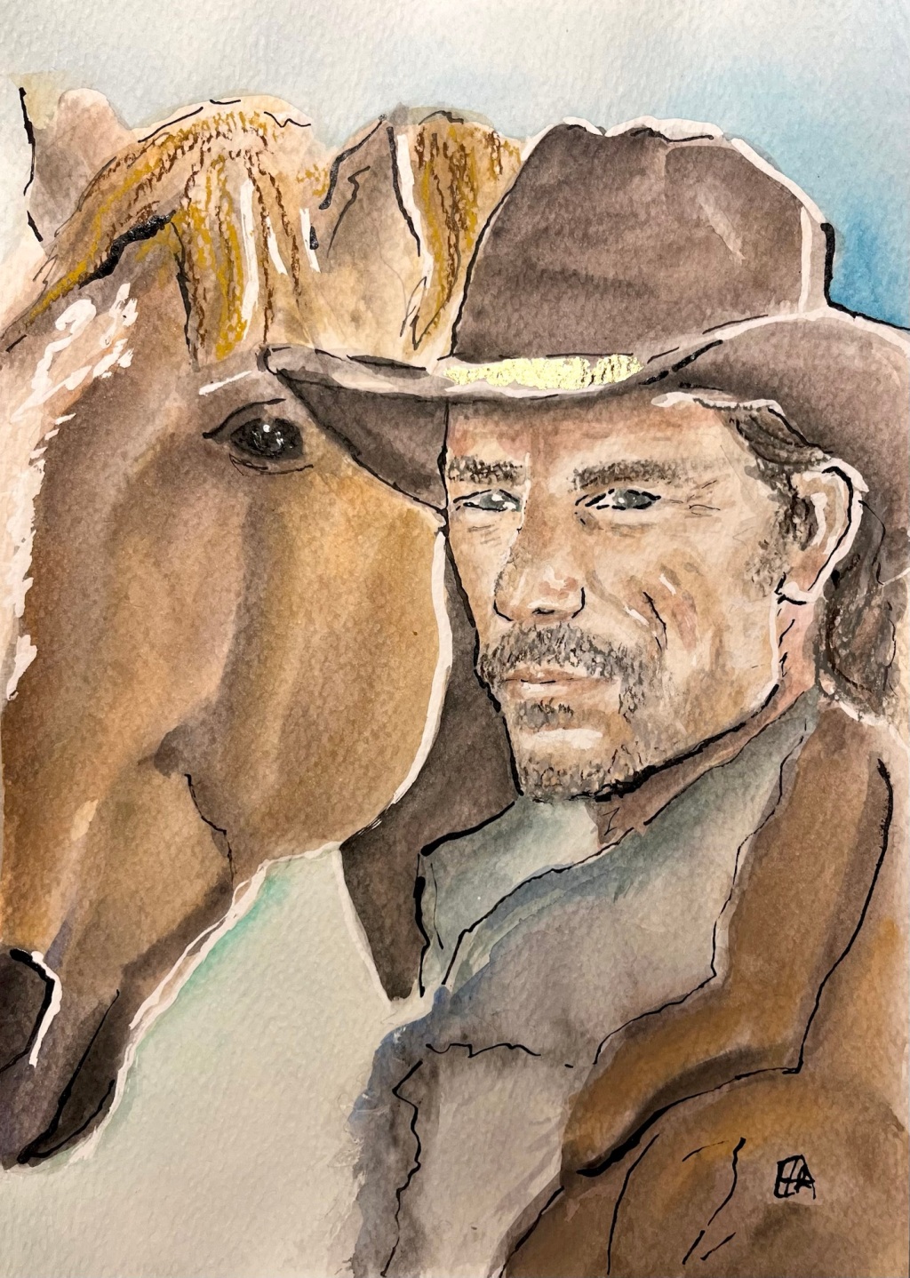 Painting a Cowboy and His Horse